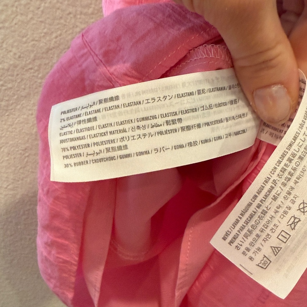 Abercrombie & Fitch Organza Tiered Pink Mini Dress Size Medium‎ Tall - Picture 9 of 10